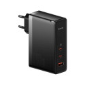 Baseus GaN5 Pro laadija 2xUSB-C, USB-A 140W + USB-C kaabel, must