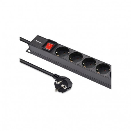 Qoltec PDU toitejaotur racki, alumiiniumist, 16A, 16 x SCHUKO, vertikaalne, 1.8m