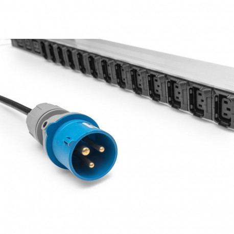 Digitus Basic IT PDU, 1-faasiline 16A, 24 x C13, 3 x C19, 3 m toitekaabel, IEC 60309 16 A pistik