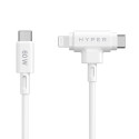 HYPER HyperJuice USB kaabel USB 2.0 1,5 m USB C USB C/Lightning valge