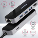 Axagon HMC-6GL sülearvuti dokk/portide replikator USB 3.2 Gen 1 (3.1 Gen 1) Type-C must, hall