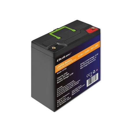 Qoltec LiFePO4 patarei 53702 12.8V 24Ah 307.2Wh BMS