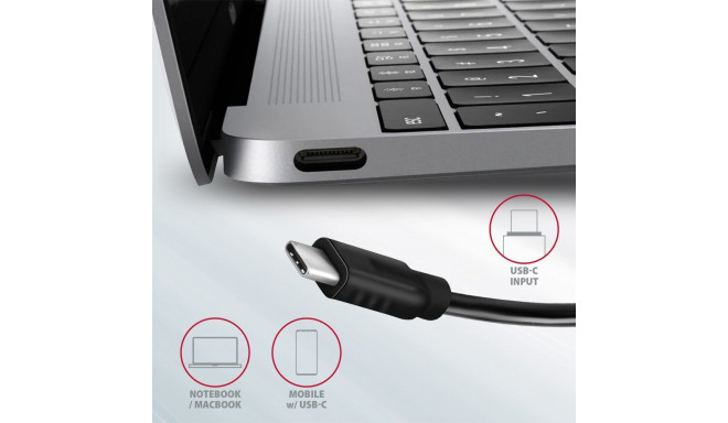 Axagon HMC-4G2 liidese jaotur USB 3.2 Gen 2 (3.1 Gen 2) Type-C 10000 Mbit/s hall