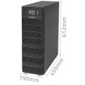 Qoltec 52283 katkestusteta toiteallikas UPS | 6kVA | 6000W | võimsustegur 1.0 | LCD | EPO | USB | on