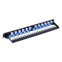 Techly UTP Patch Panel 24 Places RJ45 Cat.6A Inclined Output 1U Black