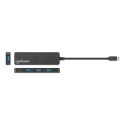 Manhattan 4-Port USB 3.0 Type-C Hub USB-C Male to Four USB-A Females, 5 Gbps SuperSpeed USB (USB 3.2