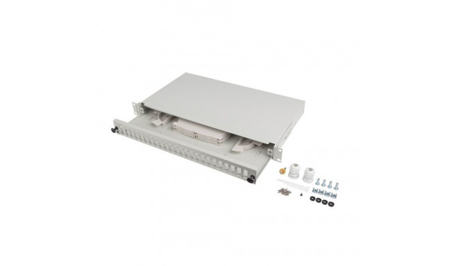 LANBERG 24XSC DUPLEX / 24XLC QUAD RACK 19" 1U FIBER OPTIC DISTRIBUTION FRAME GRAY + ACCESSORIES
