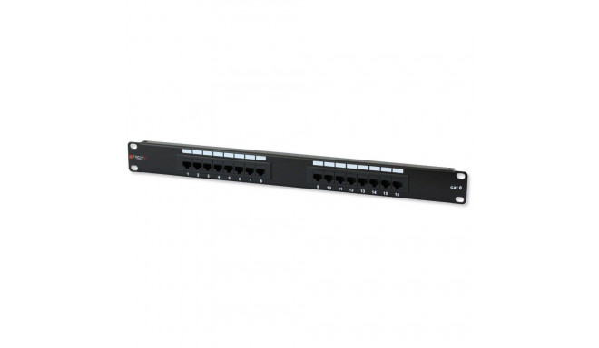 Techly Patch Panel UTP 16 Ports RJ45 Cat.6 I-PP 16-RU-C6T