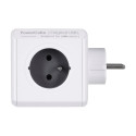 Allocacoc harupistik PowerCube Original 4 pesa 2xUSB, valge/hall