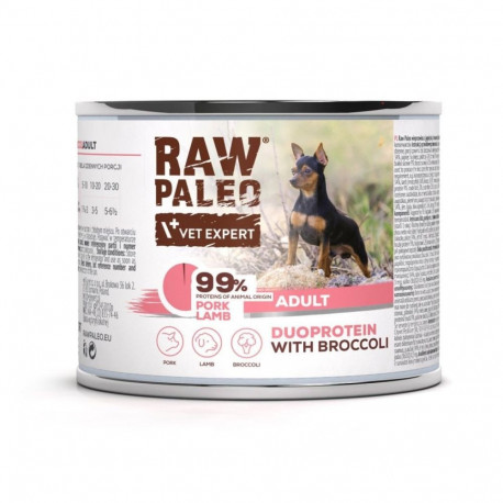 VETEXPERT märg koeratoit Raw Paleo Duoprotein sealiha ja lambaga täiskasvanud koertele 200g