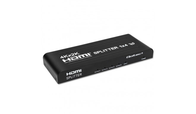 Qoltec 51798 Aktiivne HDMI Jagaja 4 x HDMI 4K x 2K | 3.4Gb/s
