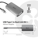 CLUB3D USB3.2 Gen1 Type-C to Dual Link DVI-D HDCP ON version Active Adapter M/F