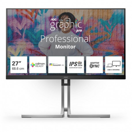 AOC Q27U3CV arvutimonitor 68,6 cm (27") 2560 x 1440 pikslit Quad HD LCD must