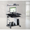 Techly Compact Multi-Function Computer Desk, Glossy Black ICA-TB 7800BK