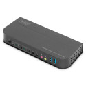 DIGITUS KVM-lüliti, 2-porti, 4K60Hz, 2xDP sisend, 1xDP/HDMI väljund