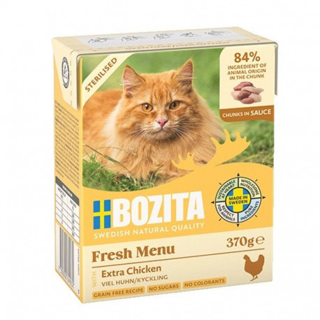 BOZITA Fresh Menu steriliseeritud ekstra kanaga märg kassitoit 370g