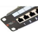 1U STP 24x RJ45 Cat6 must kaablijagaja koos kandikuga