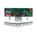 ROCKFORCE NASADKI KRÓTKIE  6-KĄT. 22szt.1/2" 10-32mm /WKŁADKA/PÓŁKA