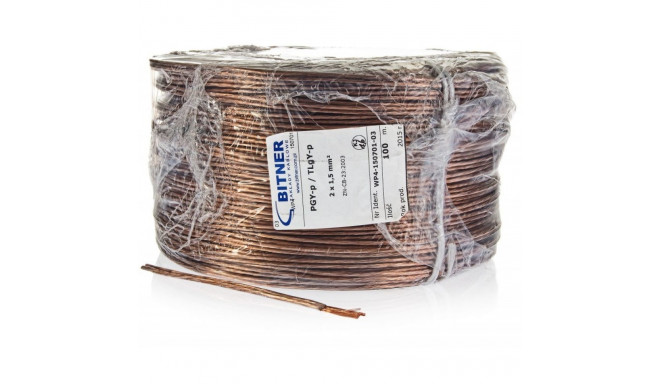 BITNER kõlarikaabel BiTsound PGY-p (TLgY) 2x1mm2 rull 100m