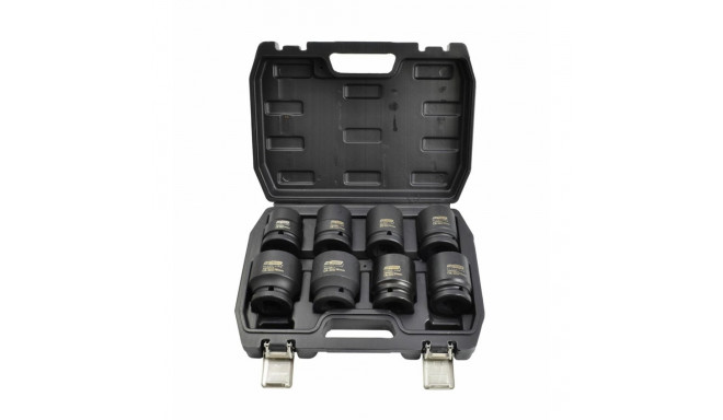 AWTOOLS ZESTAW NASADEK UDAROWYCH 3/4"  8cz./24-38mm KRÓTKIE BLACK LINE