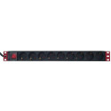 Techly Power Strip 9 Places for 19" Rack with Schuko Plug Switch 1U
