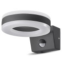 Maclean LED lamp, seinapealne, PIR-anduriga, PC+ALU, 20W, 1700lm, IP65, Neutraalne Valge 4000K, hall