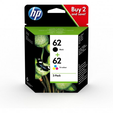HP 62 2 tk must värv kolmene tindikassett