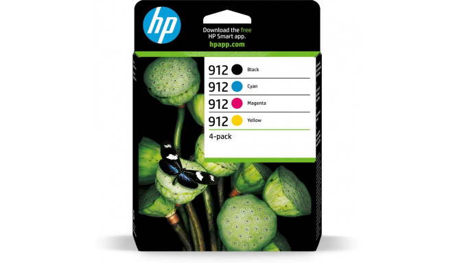 HP 912 4-pack must/tsüaan/magenta/kollane originaal tindikassetid