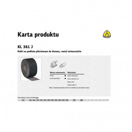 KLINGSPOR PŁÓTNO ROLKA 150mm  36 KL381J (30mb)
