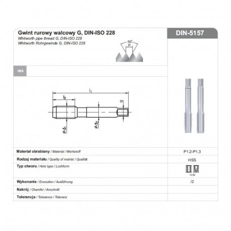 GWINTOWNIK G  1/2" NGRA/2 DIN-5157 HSS