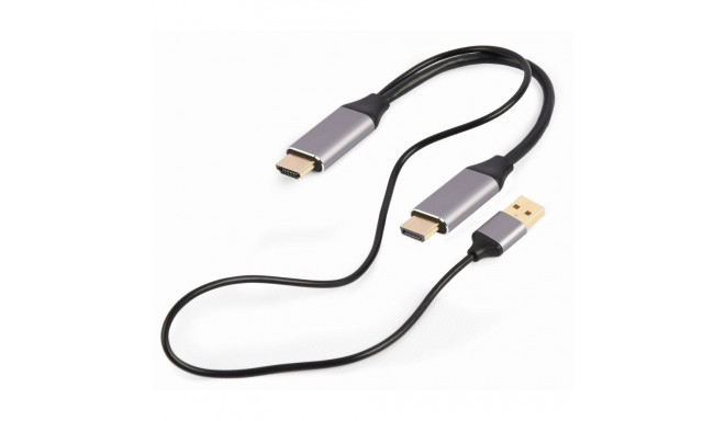 HDMI Male to DisplayPort Male + USB-A Male 4K Adapter Gembird A-HDMIM-DPM-01 Black