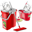 GreenBlue Flat Mop with Bucket and Wringer, Two HQ Microfiber Cartridges, 8L Capacity, MaxiClean GB8
