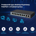 Extralink PoE Lüliti CERES 8x 100Mb/s PoE/PoE+, 2x RJ45 Uplink 100Mb/s, 96W