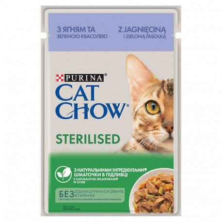 CAT CHOW STERILISED GiG lambaliha roheliste ubadega kastmes 85g
