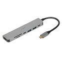 iBox IUH3SL4K interface hub USB Type-C 5000 Mbit/s Silver