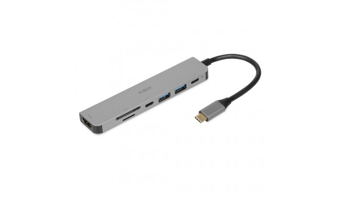 iBox IUH3SL4K liidesehub USB Type-C 5000 Mbit/s hõbedane