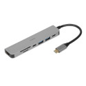iBox IUH3SL4K interface hub USB Type-C 5000 Mbit/s Silver