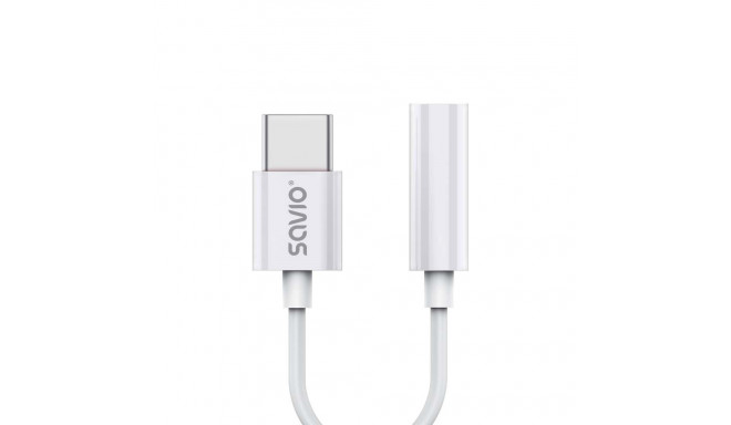 USB Type 3.1 C (M) – Jack 3.5mm (F) audio adapter valge SAVIO AK-51