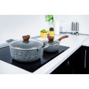 PROMIS potikomplekt GRANITE, kastrul 16 cm, potid 20,24,28 pruunide käepidemetega