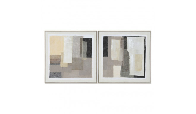 Glezna Home ESPRIT Melns Bēšs Abstrakts Urbāns 82 x 3,8 x 82 cm (2 gb.)
