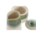 Piena un cukura trauks Home ESPRIT Balts Zaļš Porcelāns 250 ml 9 X 9 X 8,4 cm 2 Daudzums