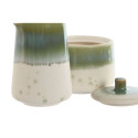 Piena un cukura trauks Home ESPRIT Balts Zaļš Porcelāns 250 ml 9 X 9 X 8,4 cm 2 Daudzums