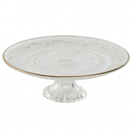 Flat Plate Home ESPRIT Transparent Golden Crystal 23 x 23 x 8 cm