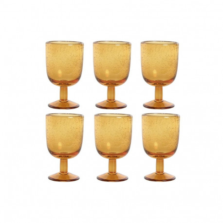 Glāžu Komplekts Home ESPRIT Dzintars Stikls 300 ml 8 x 8 x 14 cm (6 gb.)