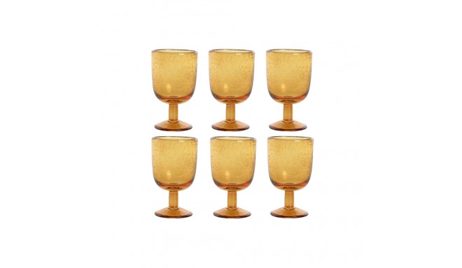 Set of cups Home ESPRIT Amber Crystal 300 ml 8 x 8 x 14 cm (6 Units)