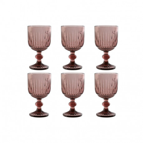 Set of cups Home ESPRIT Pink Crystal 8 x 8 x 14,5 cm (6 Units)