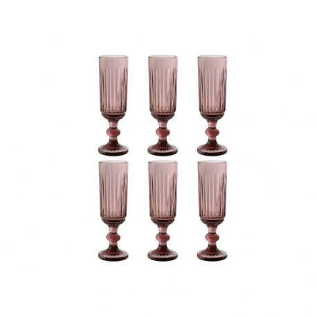 Set of cups Home ESPRIT Pink Crystal 6 x 6 x 18,4 cm (6 Units)