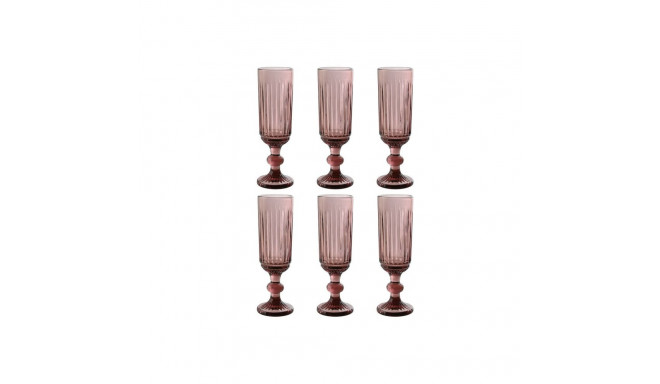 Set of cups Home ESPRIT Pink Crystal 6 x 6 x 18,4 cm (6 Units)
