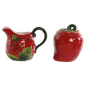 Piena un cukura trauks Home ESPRIT Sarkans Keramika 15 x 10 x 11 cm 2 Daudzums