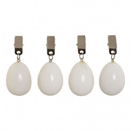 Laualina Klamber Home ESPRIT Valge 3,5 x 3,5 x 5,5 cm